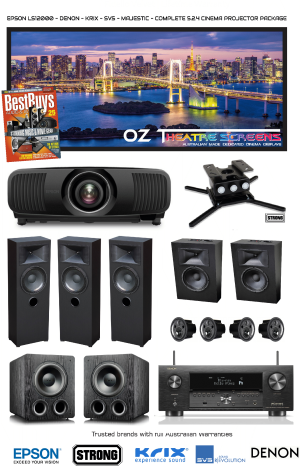 Majestic Grand Cinema 1 - 4K package - Denon - Krix - SVS - Epson - Oz Theatre Screens